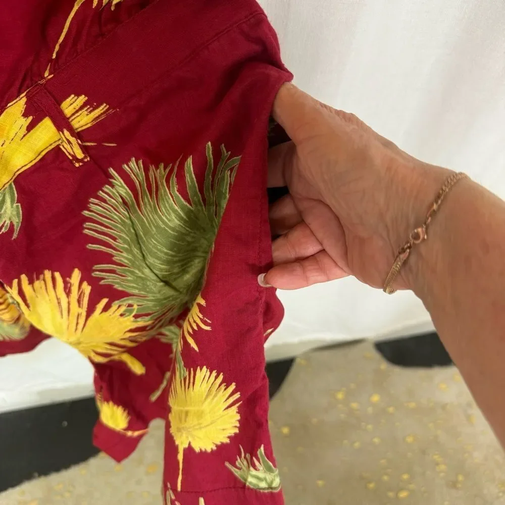 NEW Free People Maroon Combo Hawaiian Print Malibu Romper S